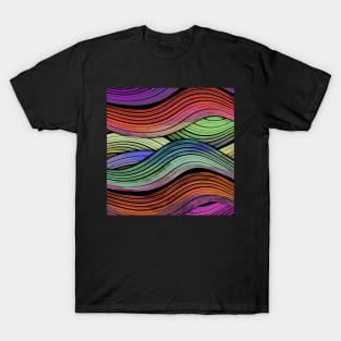 Rainbow Watercolor Waves T-Shirt